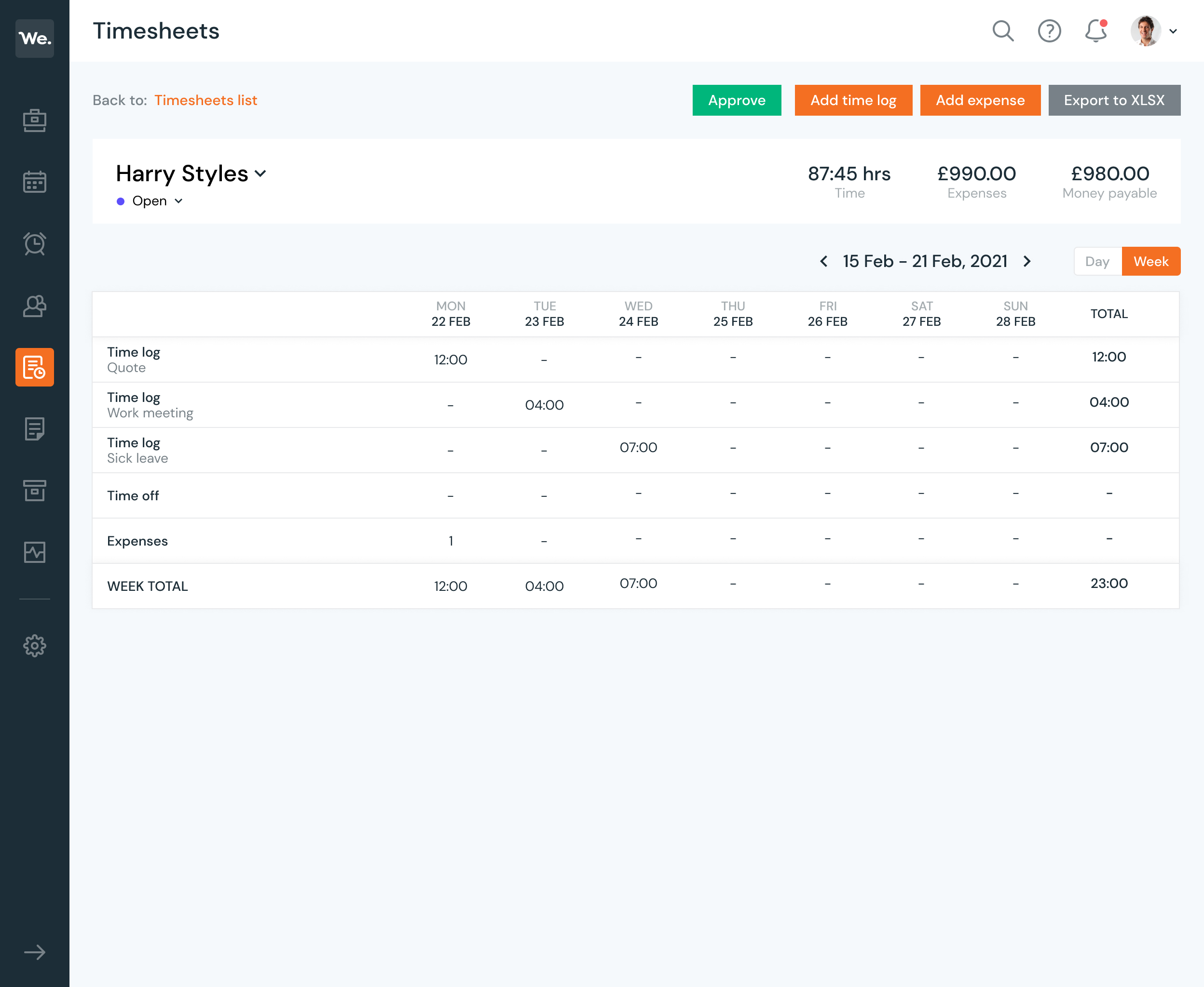 Timesheets Workever